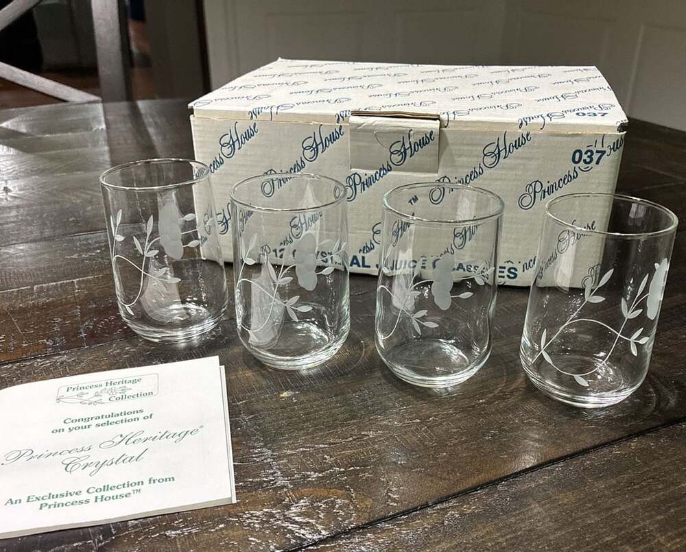 Princess House Princess Heritage Crystal Juice Glasses Set Of 4
